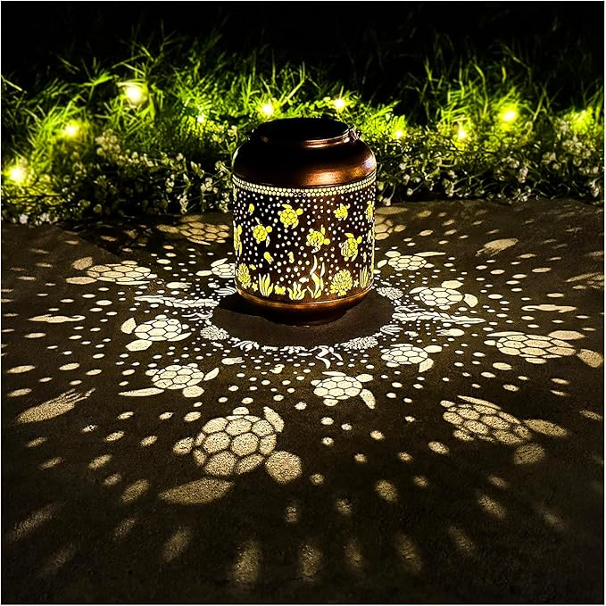 Sea Turtle Copper Solar Lantern