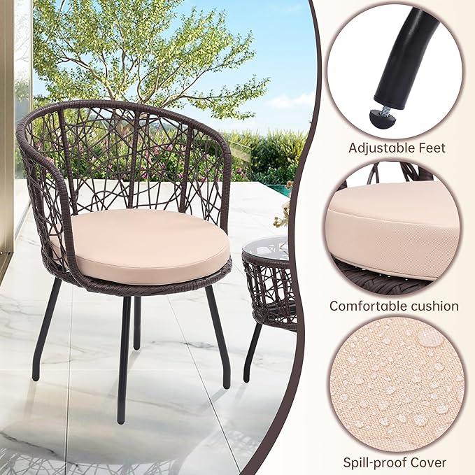 Kromax 3 Piece Bistro Set in Beige