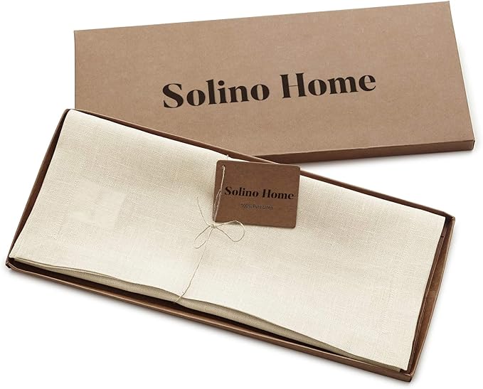 100% Pure Linen 14 x 72 Inch Table Runner - Cream