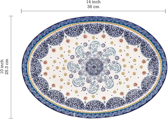 Set of 2 Bico Blue Talavera Oval Platters