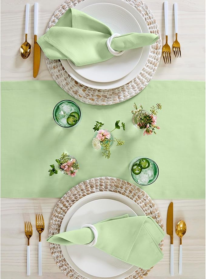 100% Pure Table Runner - 14 x 48 Inch, Lettuce Green