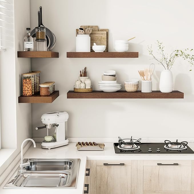 36" Floating Shelves in Walnut