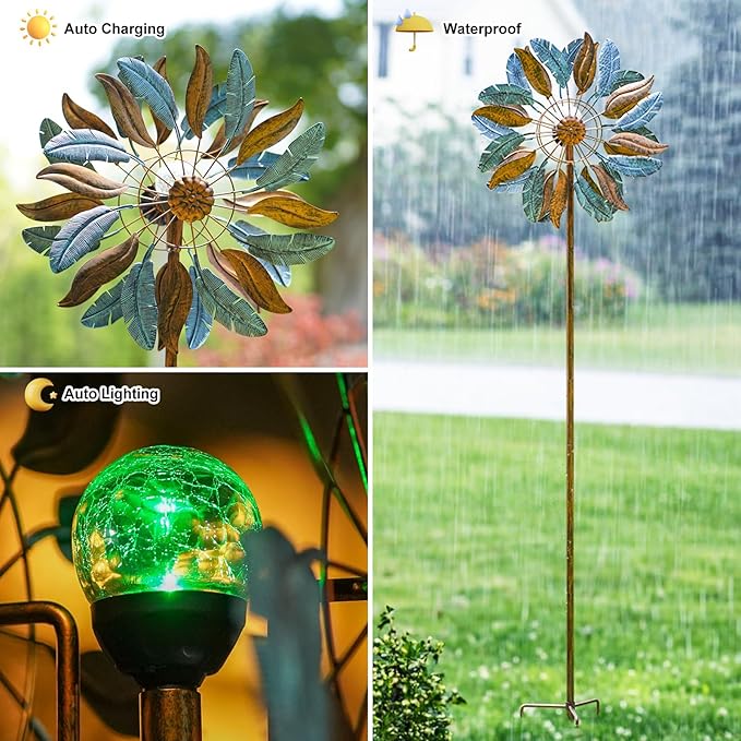 87 Inch Extra Large Wind Spinner - Feather Design
