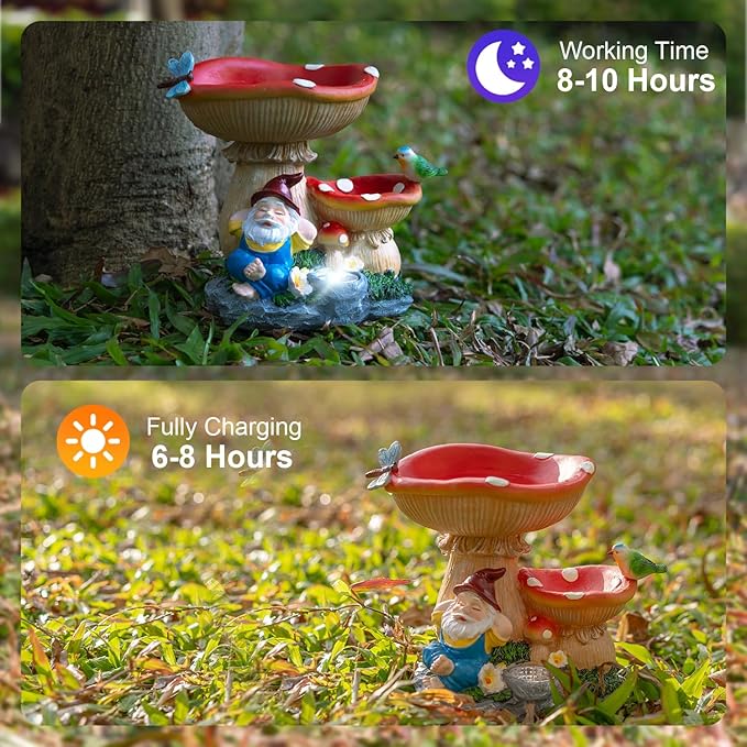 Solar LED Gardern Gnome Bird Feeder