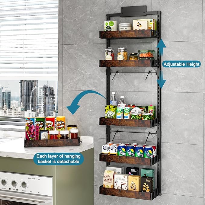 Over the Door Pantry Organizer - 6 Tiers