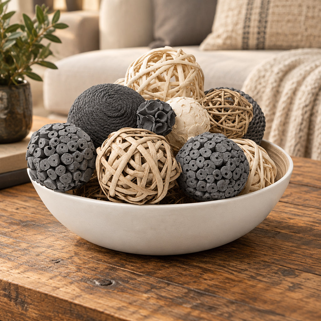 Decorative Balls Vase Filler - Grey