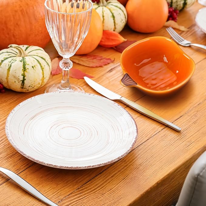 Set of 8 Ceramic Pumpkin Bowls