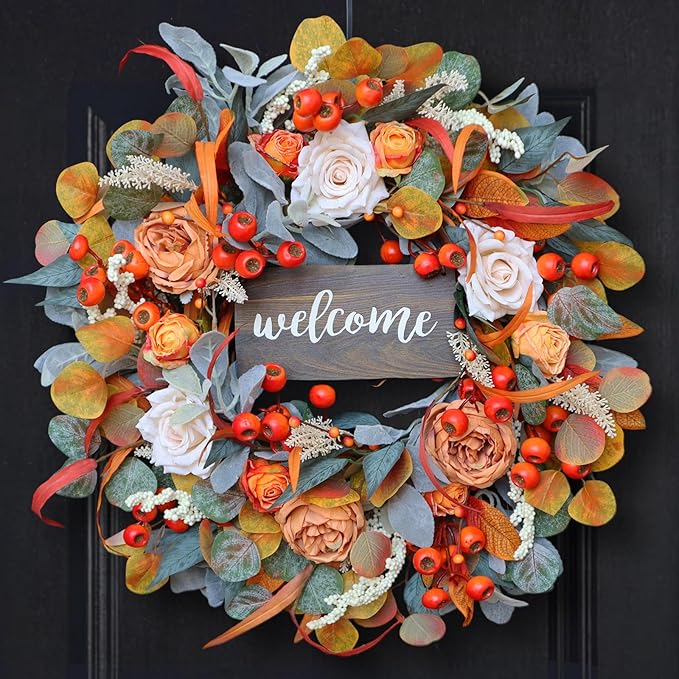 24 Inch Fall Wreath with Lamb&