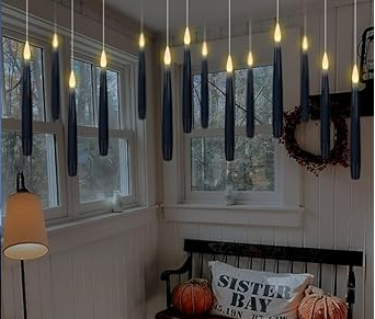Set of 22 Battery Operated Flameless Floating Candles - Black