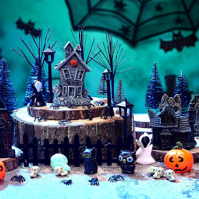 56 Pcs Halloween Village Accessories Set