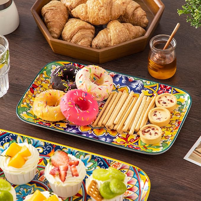 Set of 3 Vancasso Serving Platters - 16"/14"/12" Inch Rectangular Trays