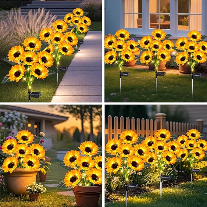Sunflower Solar Lights - 4 Pack