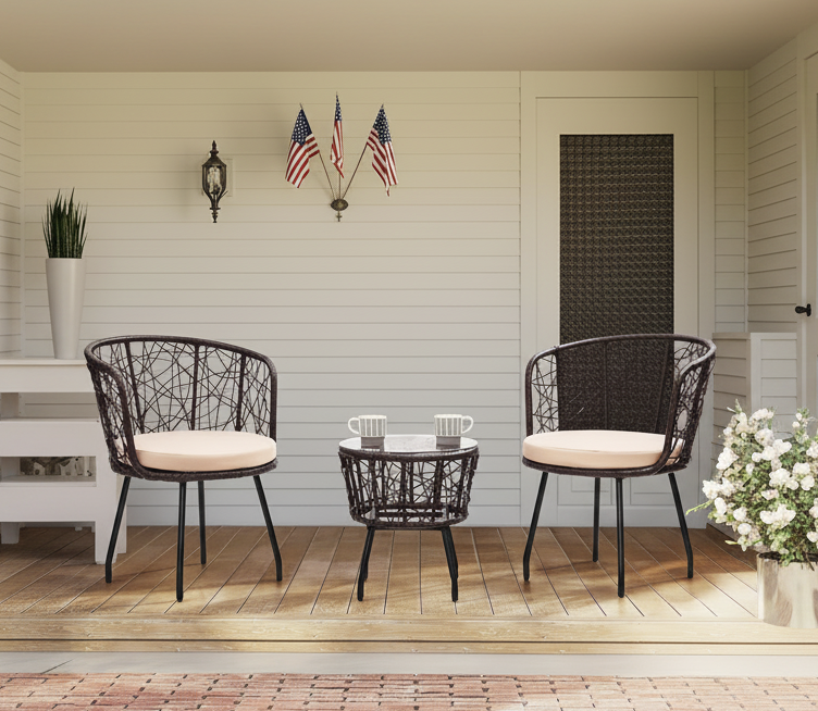Kromax 3 Piece Bistro Set in Beige