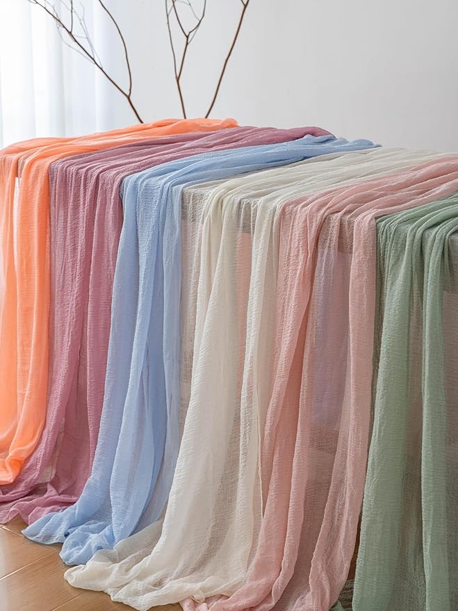 Sage Green Cheesecloth Table Runner - 120"