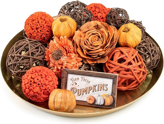 Fall Vase Filler - Mini Pumpkins/Orbs in Orange