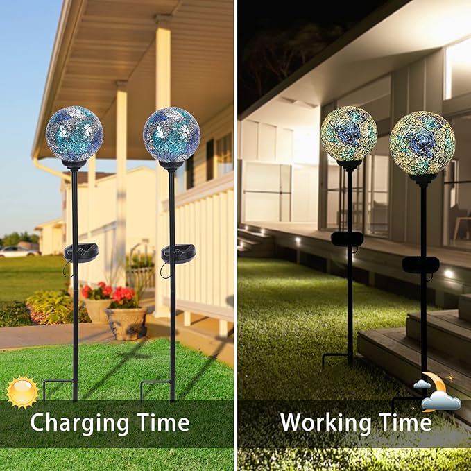 Waterproof LED Mosaic Solar Light - 2 Pack