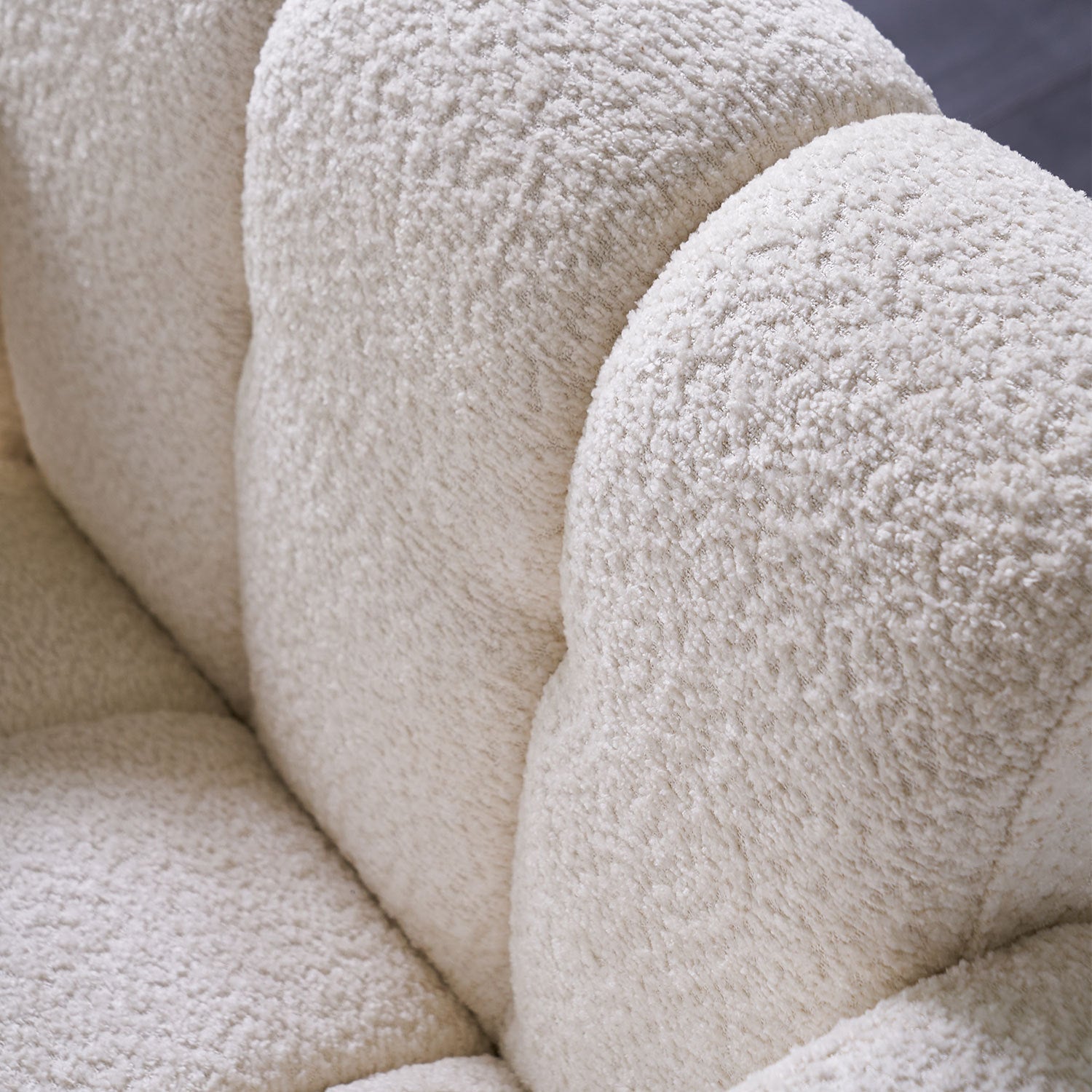 White Boucle Upholstered Accent Chair