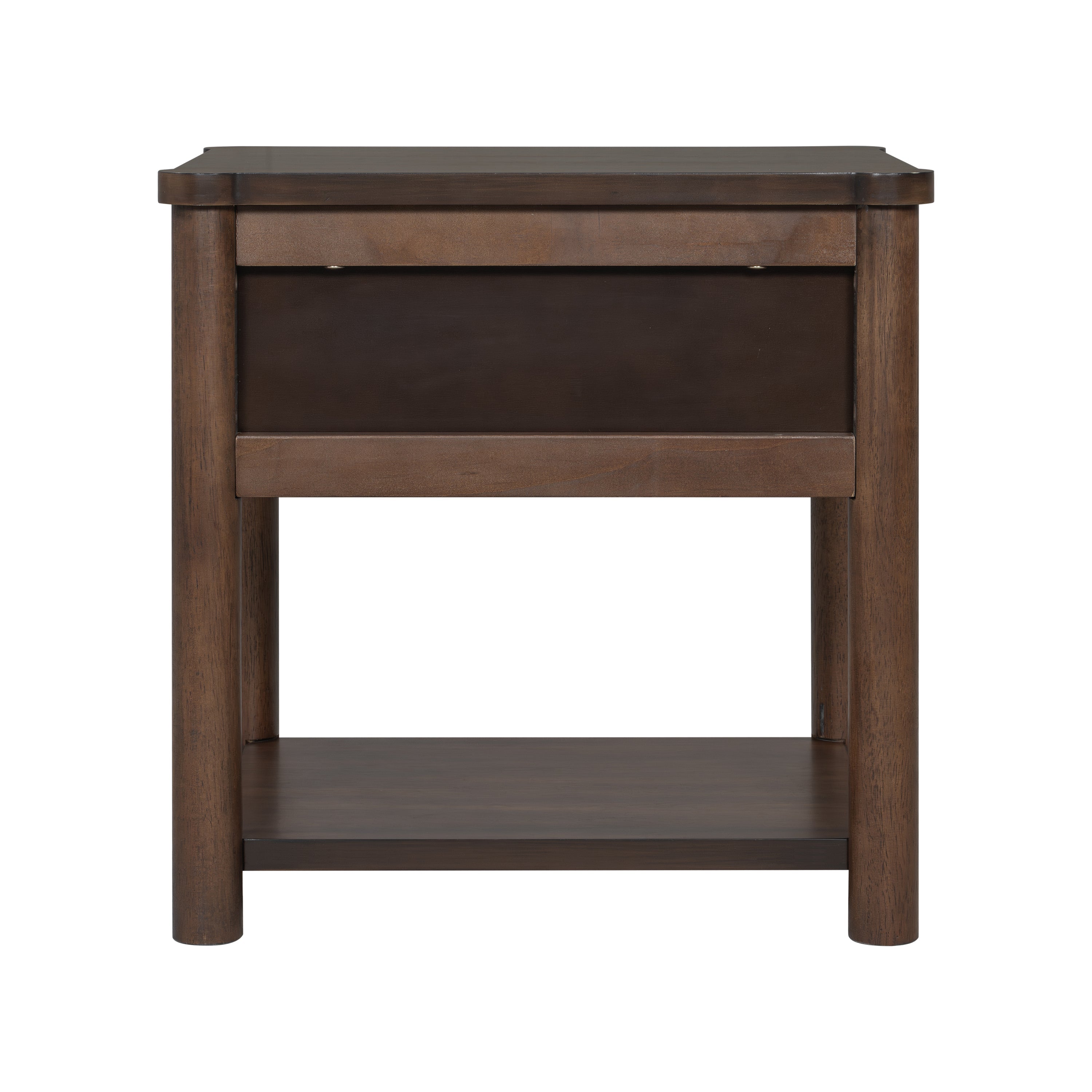 Modern Queen Bed Frame Set with 2 Nightstands - Gray/Walnut