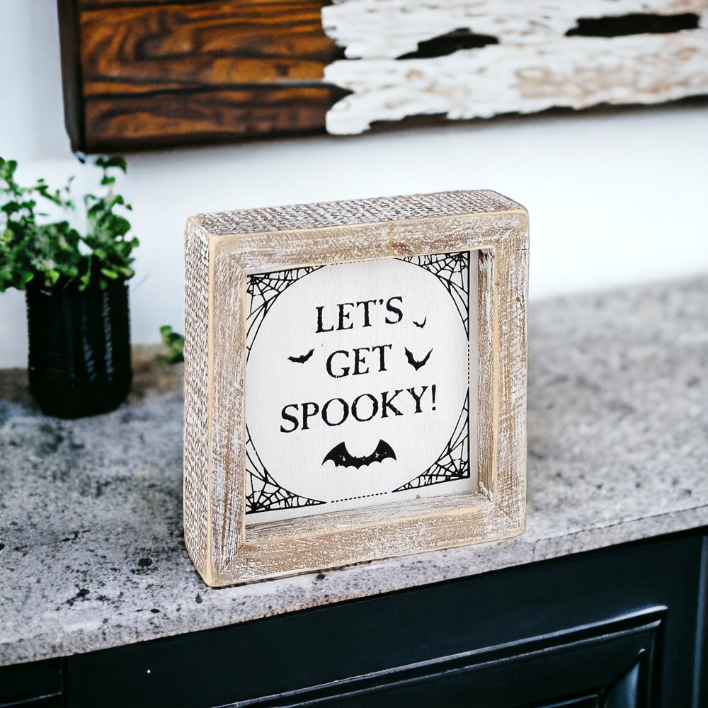 Pumpkin + Spooky | Double-Sided Wooden Sign
