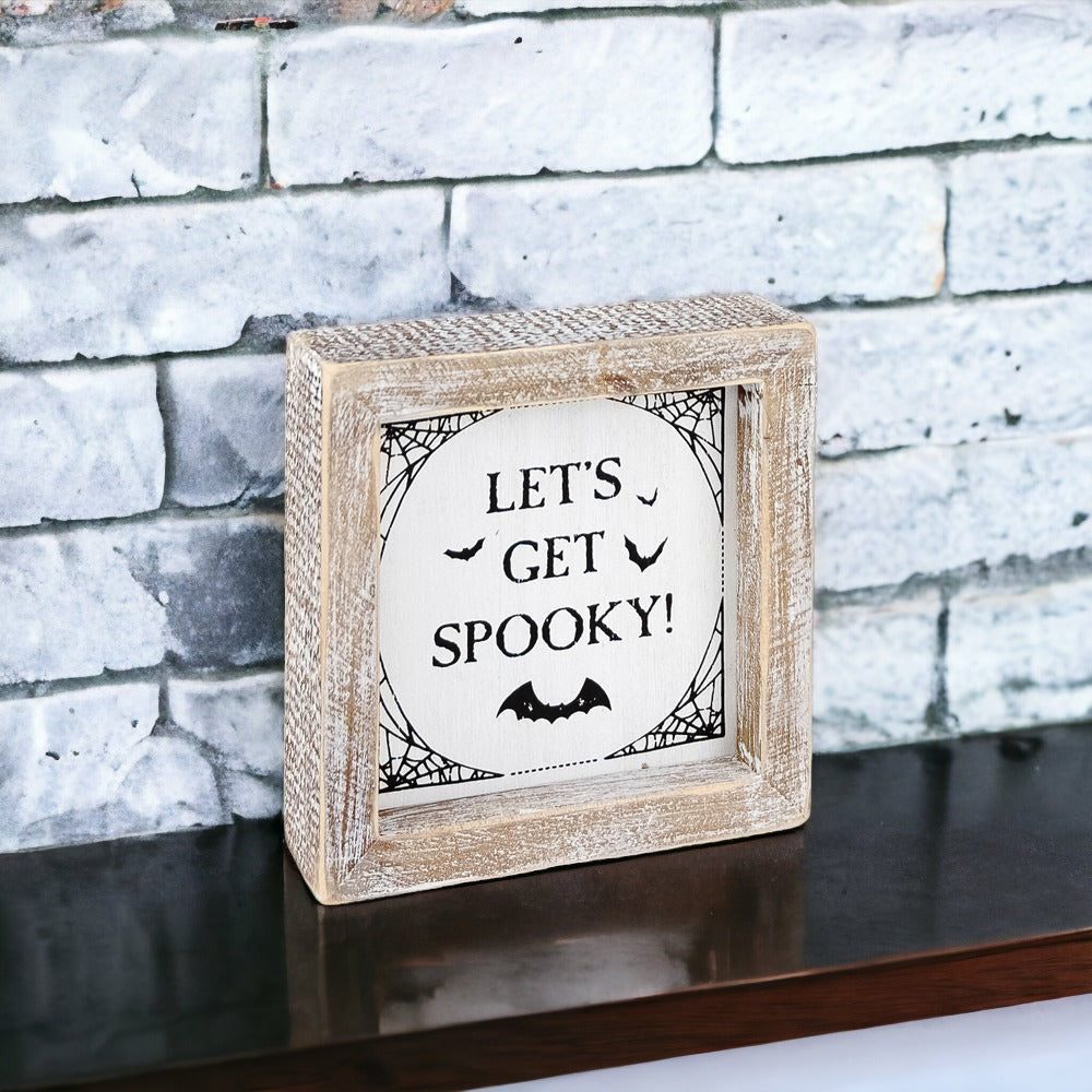 Pumpkin + Spooky | Double-Sided Wooden Sign