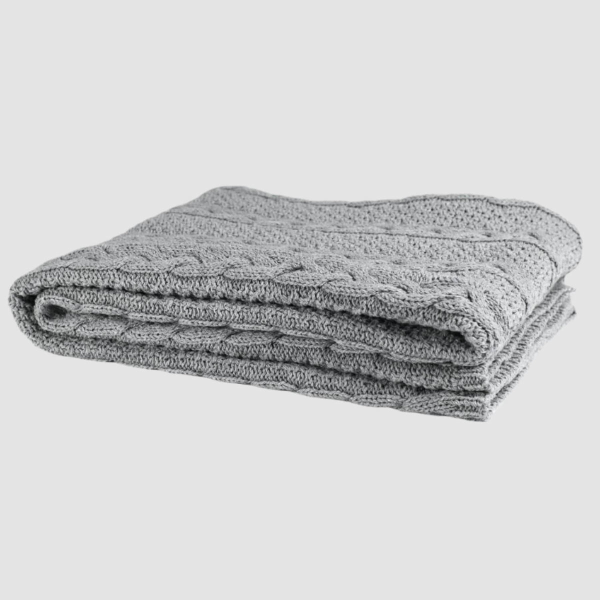 Chunky Cable - Textured Sustainable Knit Throw Blanket