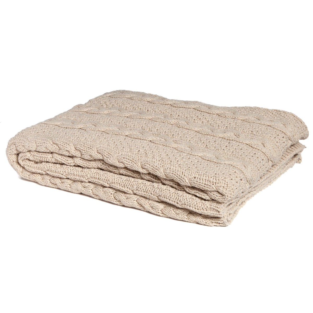 Chunky Cable - Textured Sustainable Knit Throw Blanket