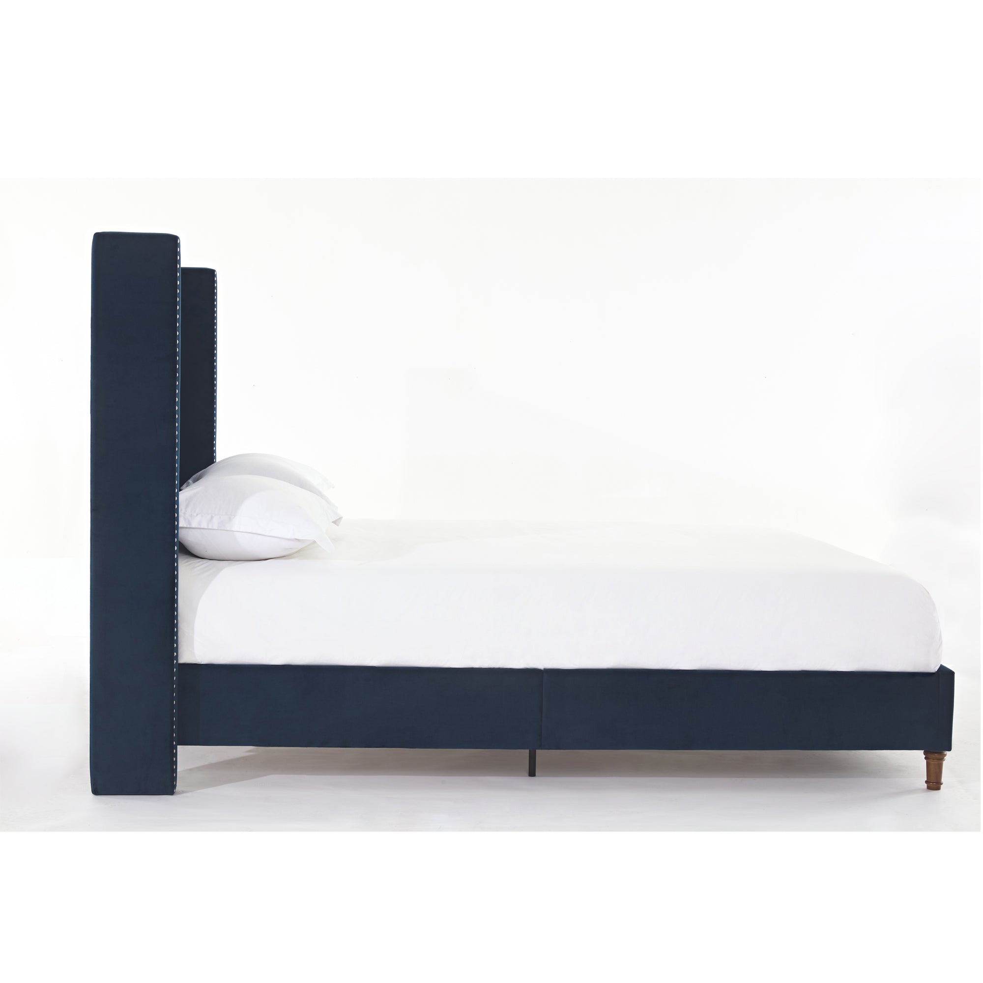 Peyton Upholstered Queen Bed in Blue Velvet