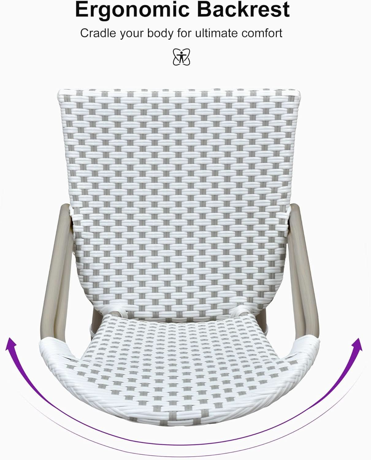 French Style Indoor/Outdoor Bar Stools - Set Of 2, White