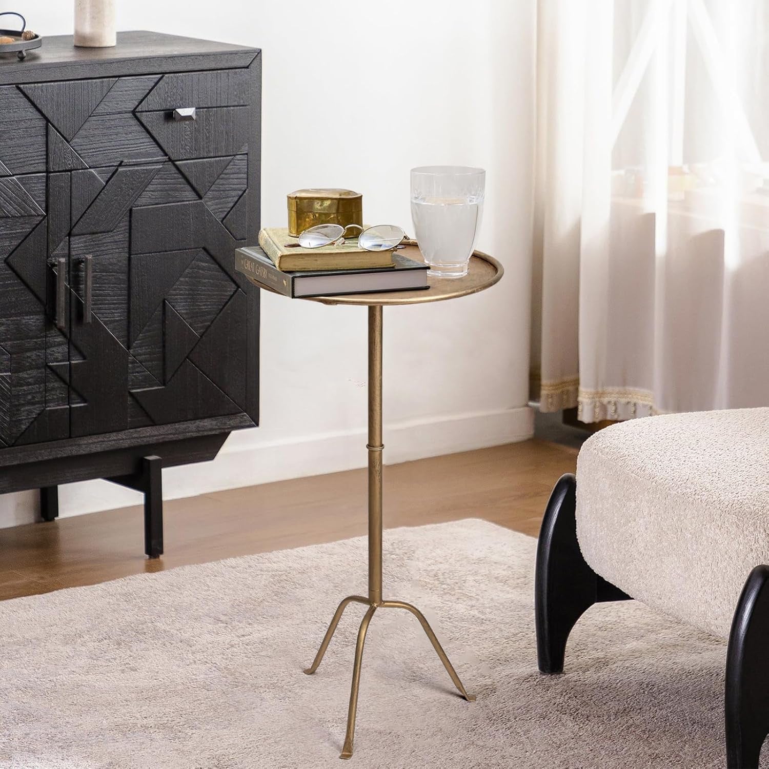 Antique Brass Martini Side Table