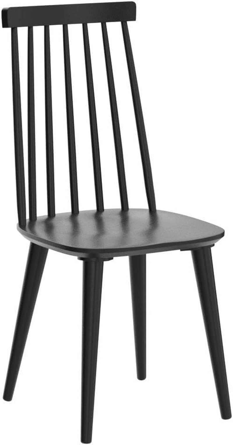 Walnut Hardwood Spindle Back Dining Chairs - 4 pc Set