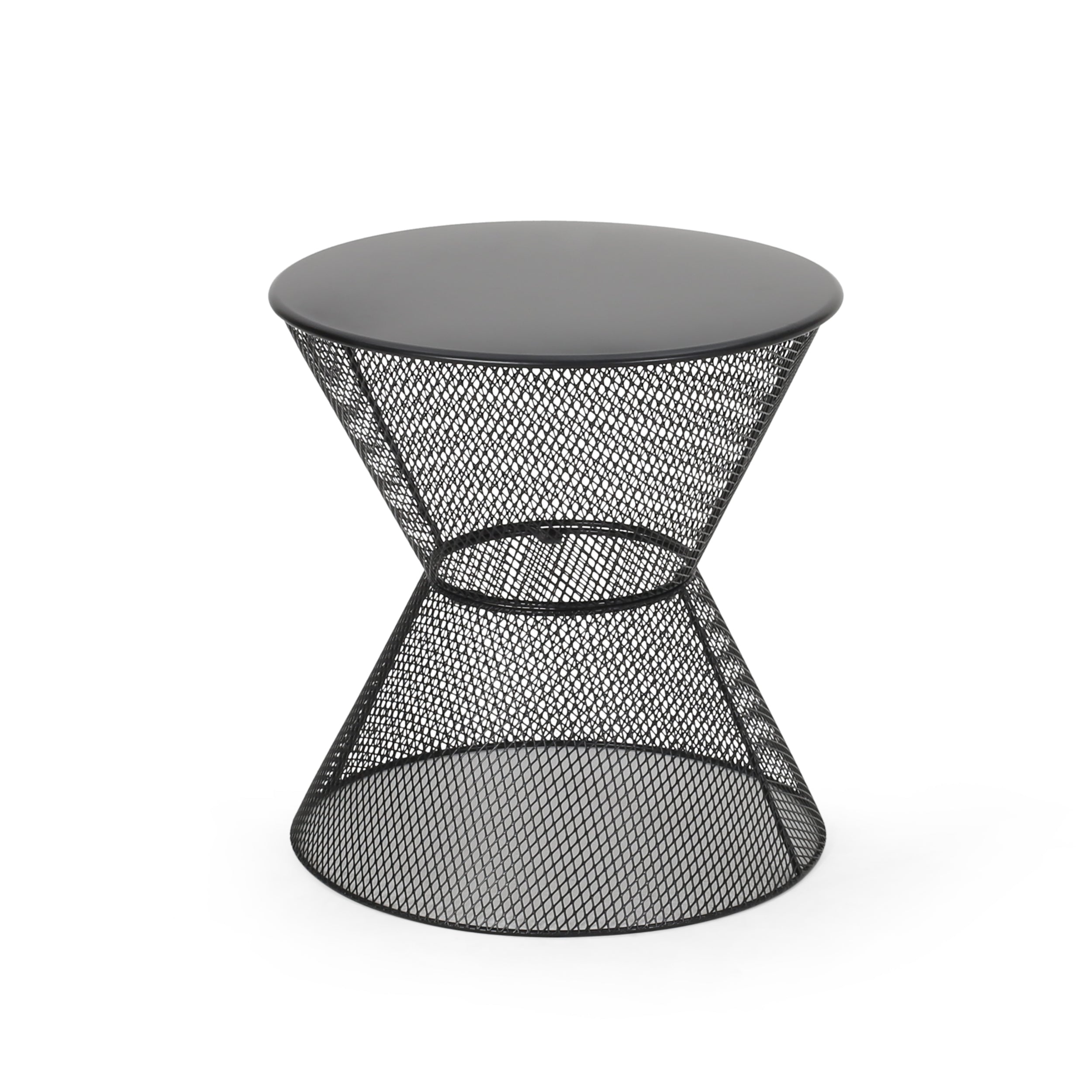 NEVADA Indoor/Outdoor Side Table in Matte Black Mesh Finish