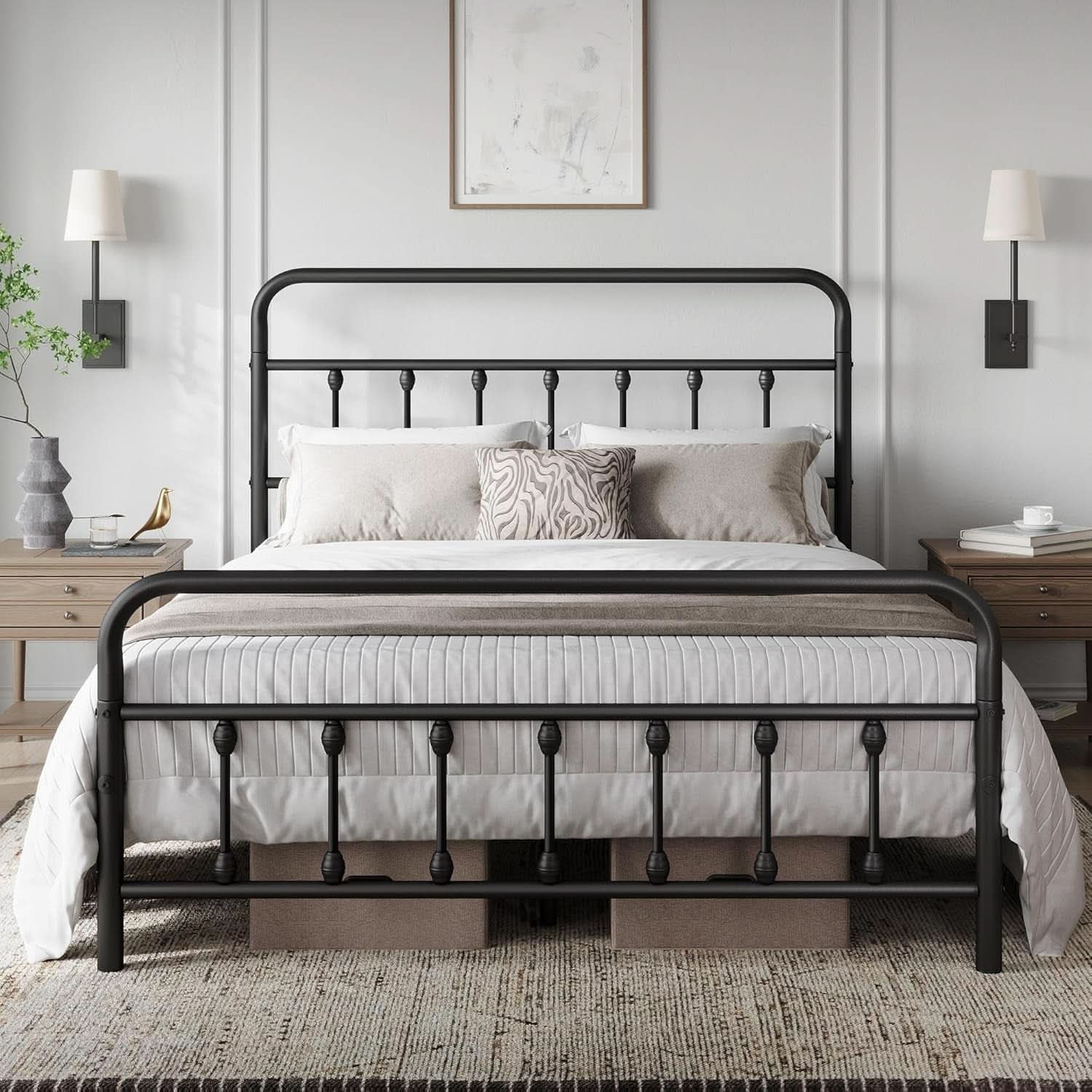 Queen Size Metal Platform Bed Frame