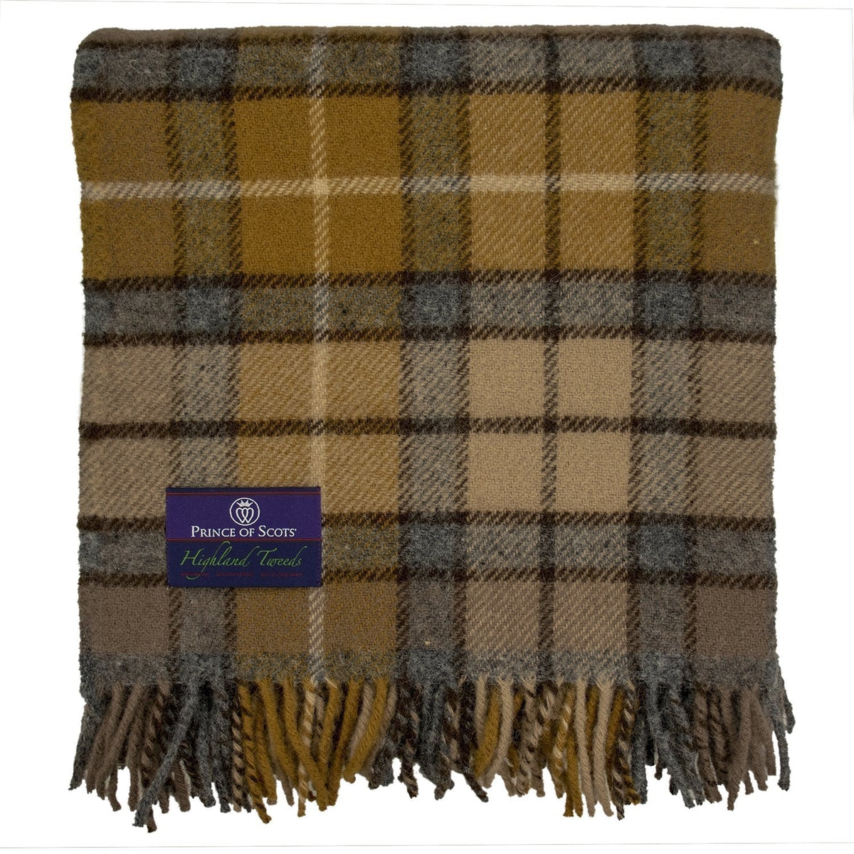 Highland Tweeds Pure New Wool Fluffy Throw - Natural Buchanan