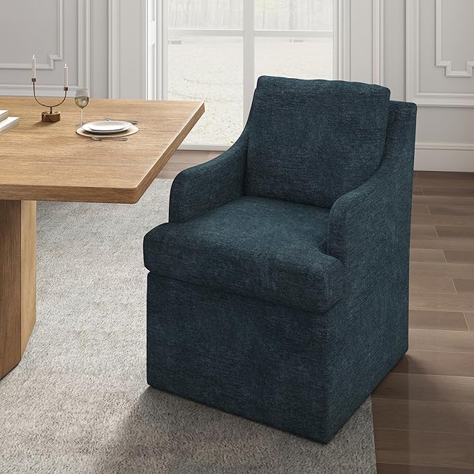 Navy Upholstered Dining Chairs - Set of 4