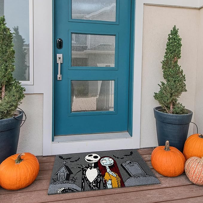 Set of 2 Nightmare Before Christmas Coir Doormats - Welcome/Jack/Sally