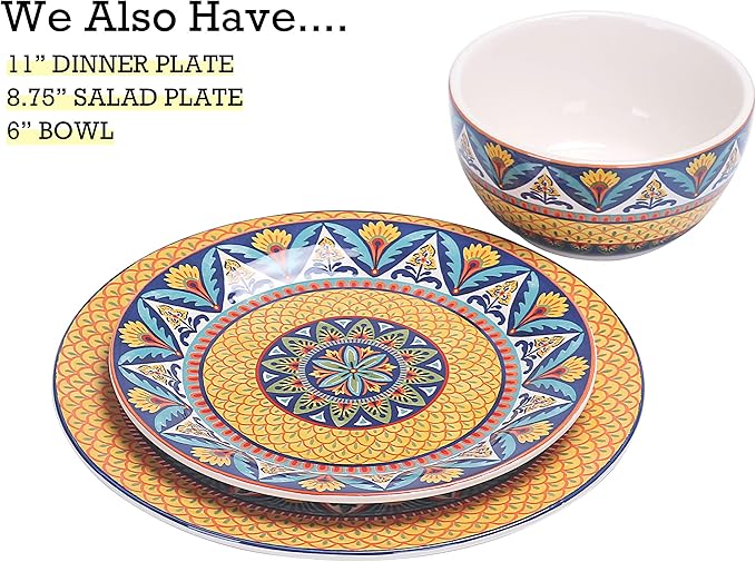 Set of 2 Bico Havana Ceramic 14 inch Rectangular Serving Platters - Microwave & Dishwasher Safe