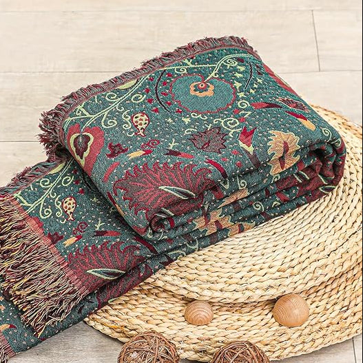 100% Cotton Soft Breathable Reversible Blanket - 80" x 90"