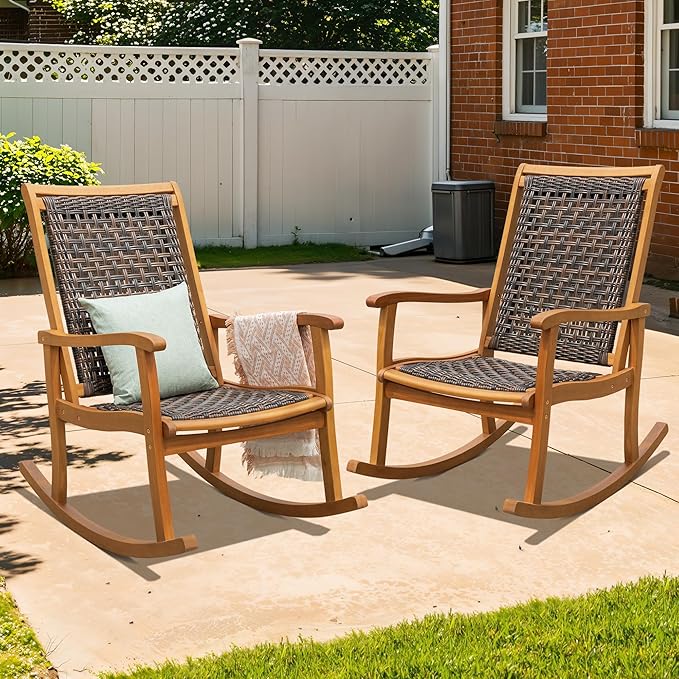 Idzo Wicker Rocking Chairs - 2 Piece Set