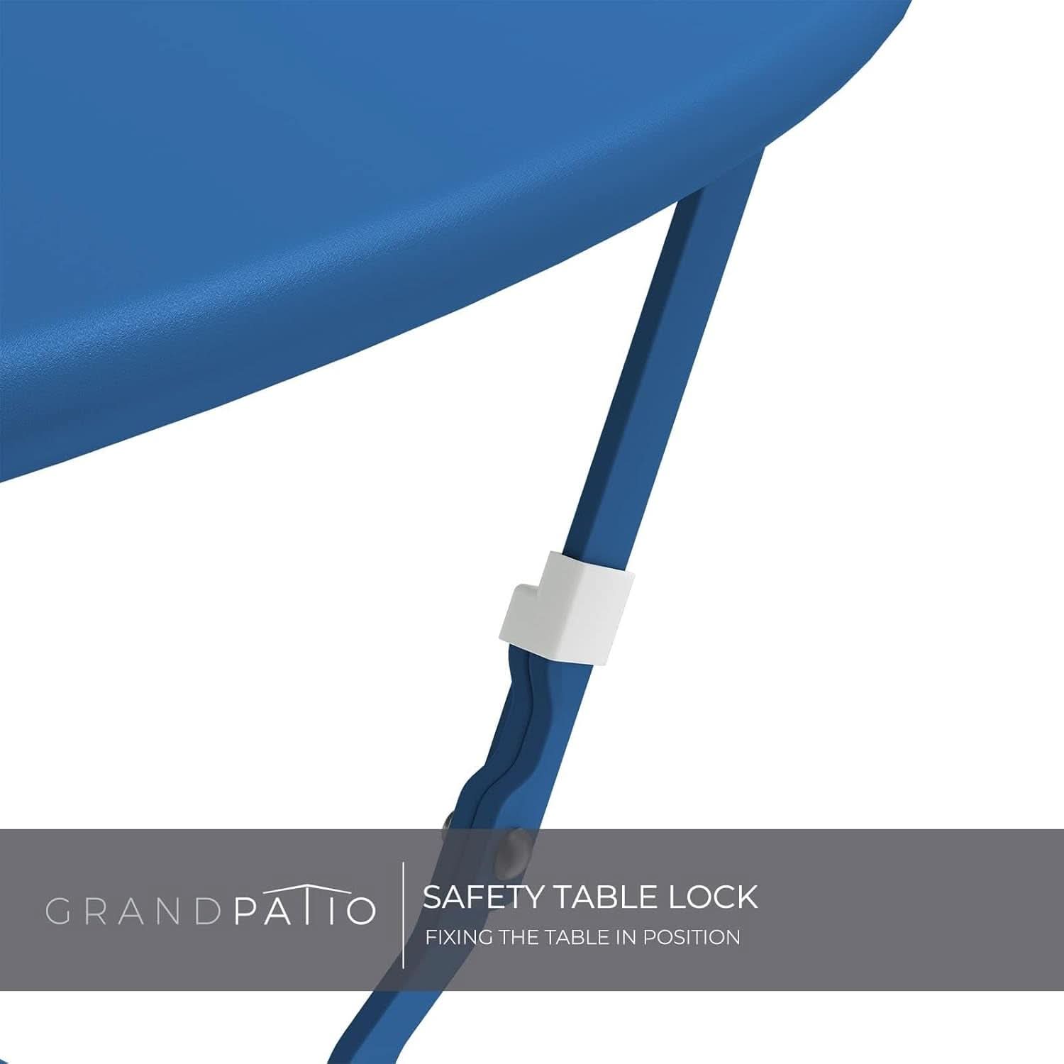 3 Piece Folding Metal Bistro Set in Blue