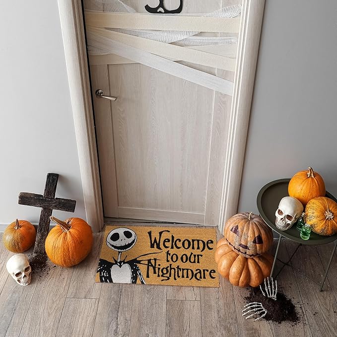 Set of 2 Nightmare Before Christmas Coir Doormats - Welcome/Jack/Sally