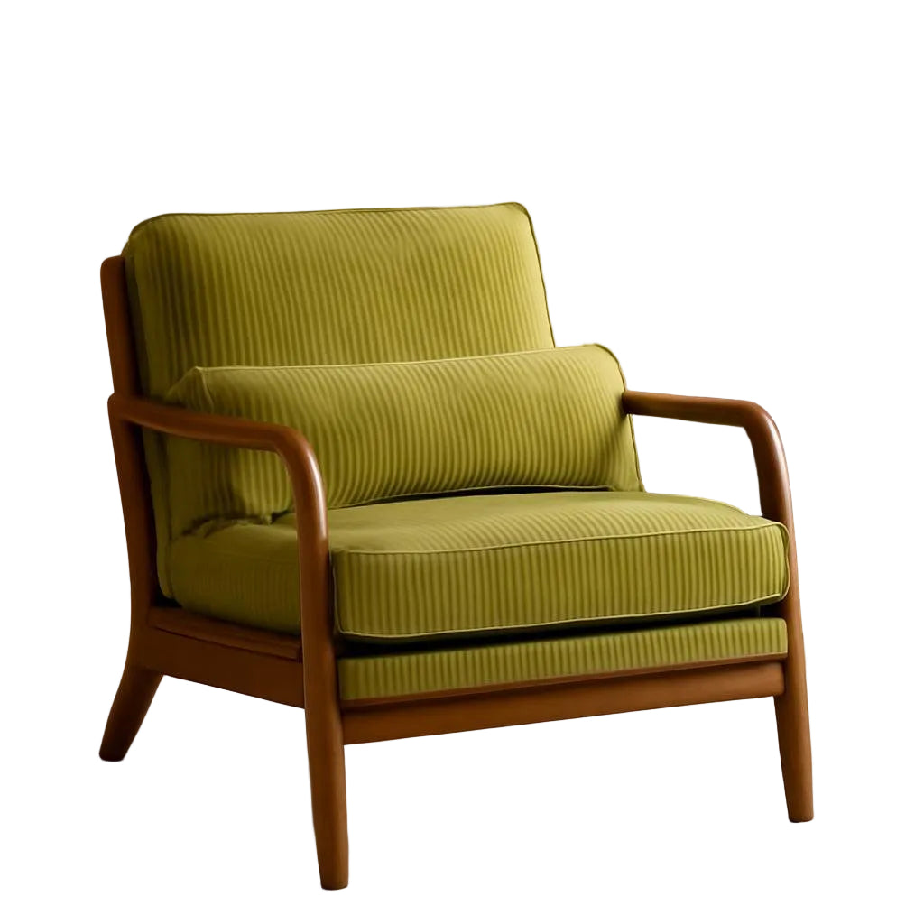 Corduroy Armchair in Light Olive