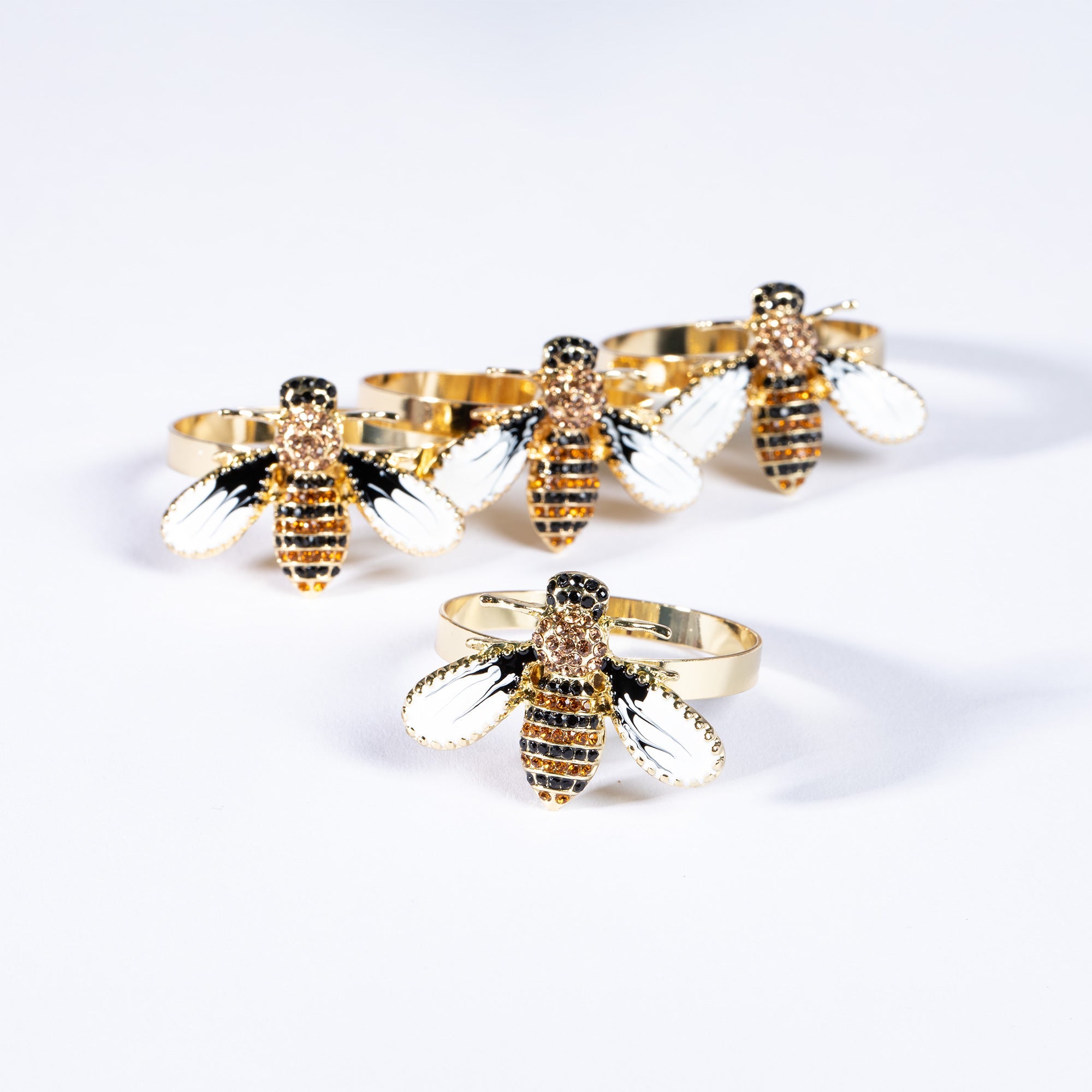Elegant Bee Napkin Rings - Set of 4