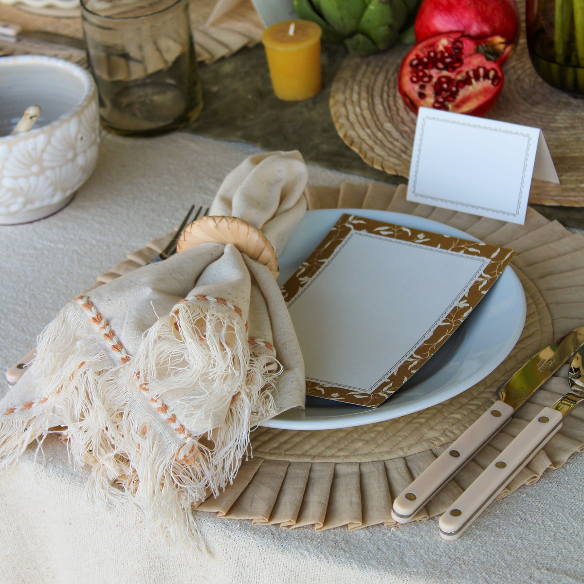 Tan Braid Detail Napkin | Set of 2