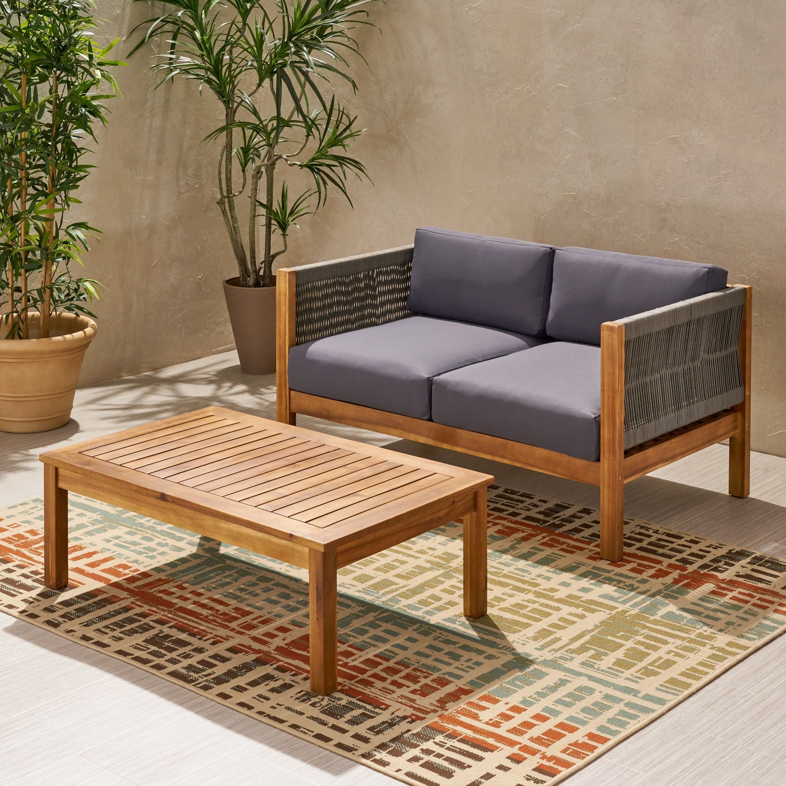 LAUREL Outdoor 4 Piece Chat Set in Gray