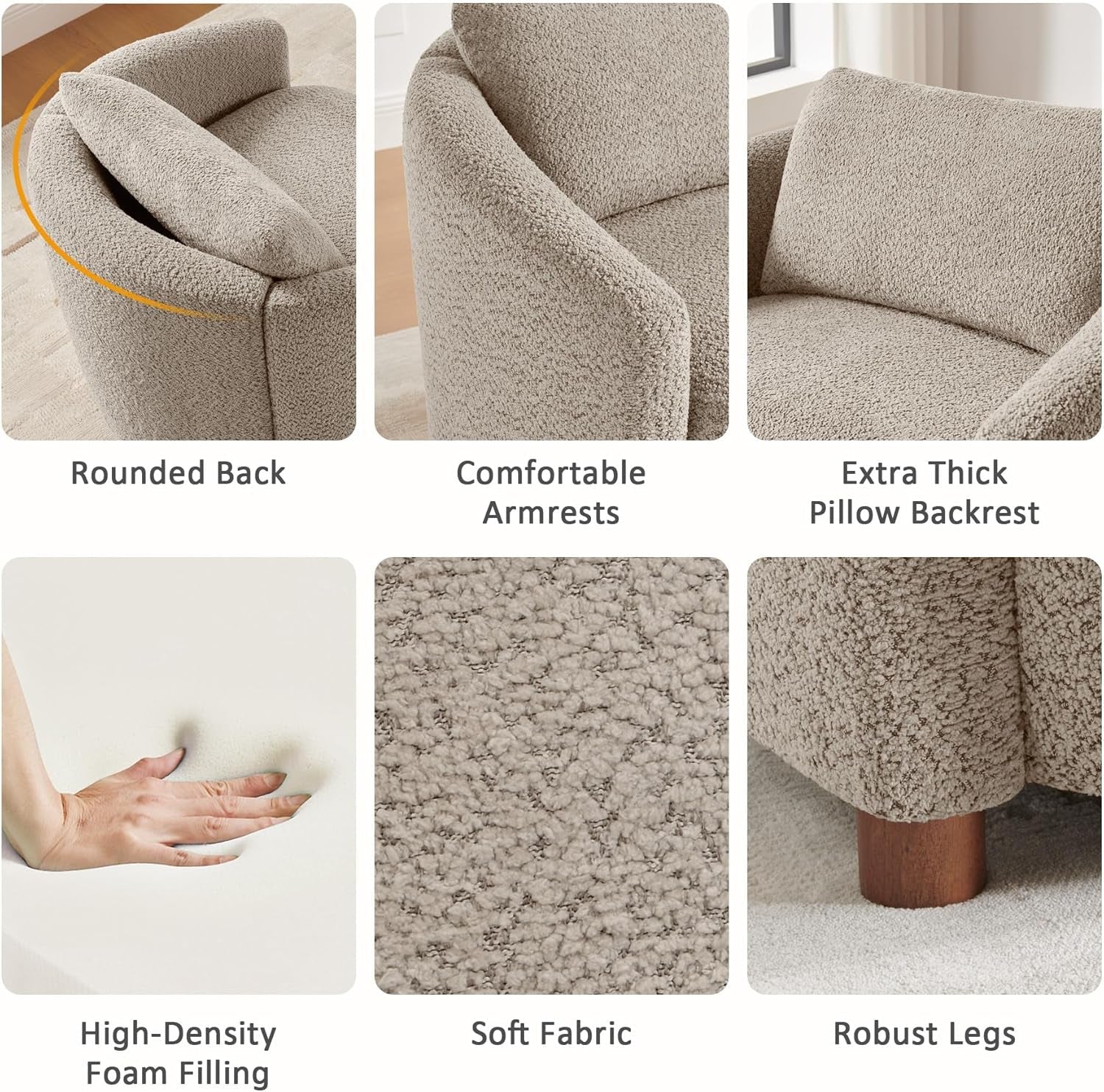 Boucle Barrel Chairs - 2 pc Set