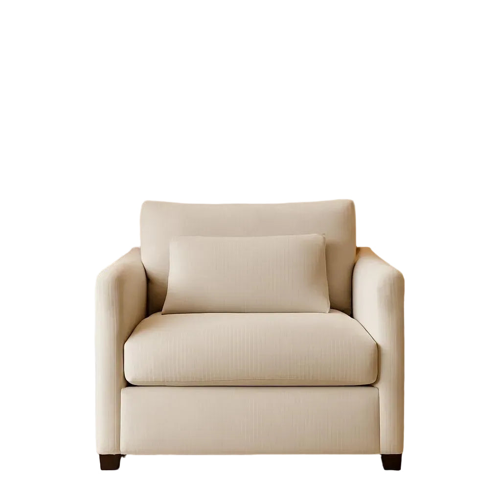 Beige 38 Inch Modern Upholstered Accent Reading Armchair
