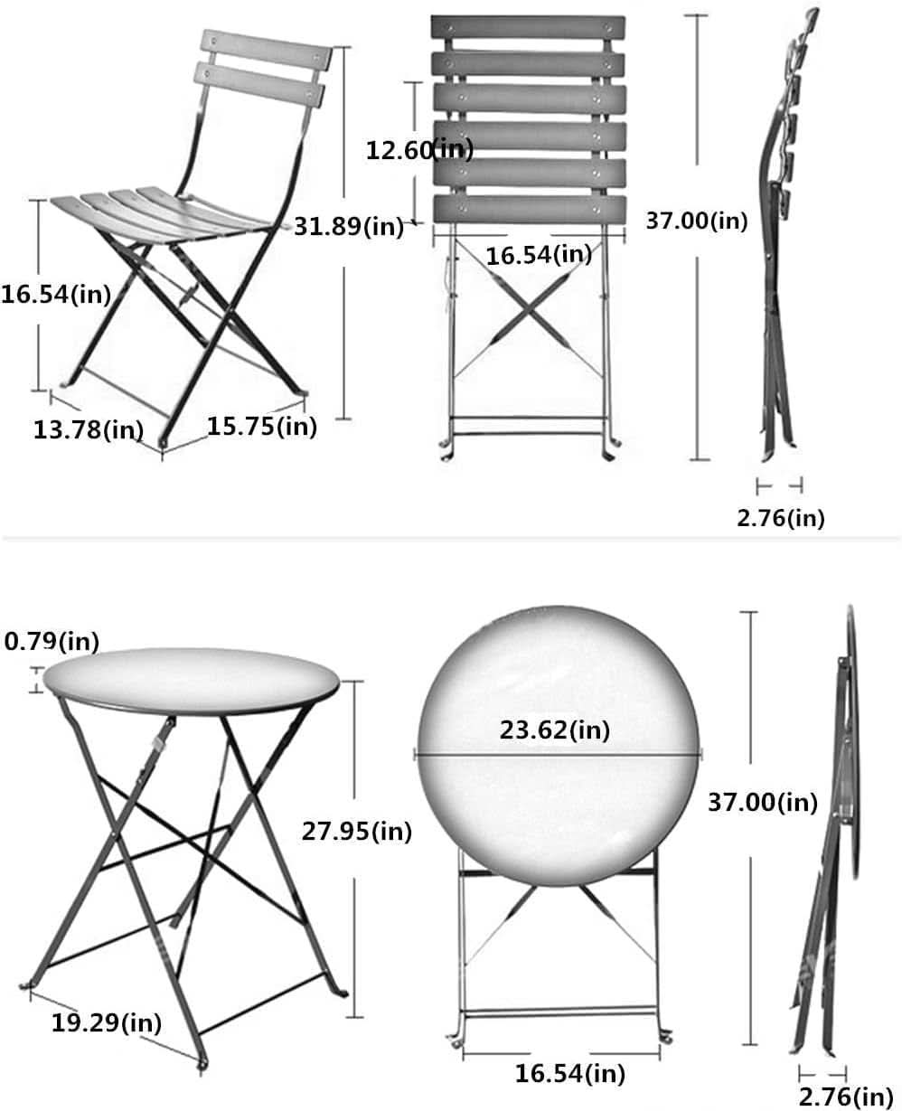 3 Piece Outdoor Bistro Set - Yellow