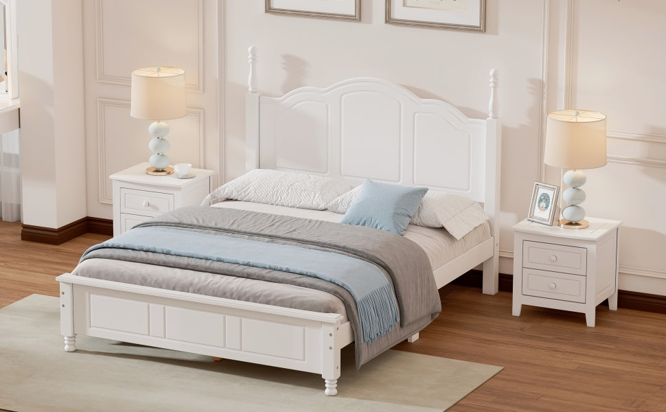 Full Size Farmhouse Bed Frame in White