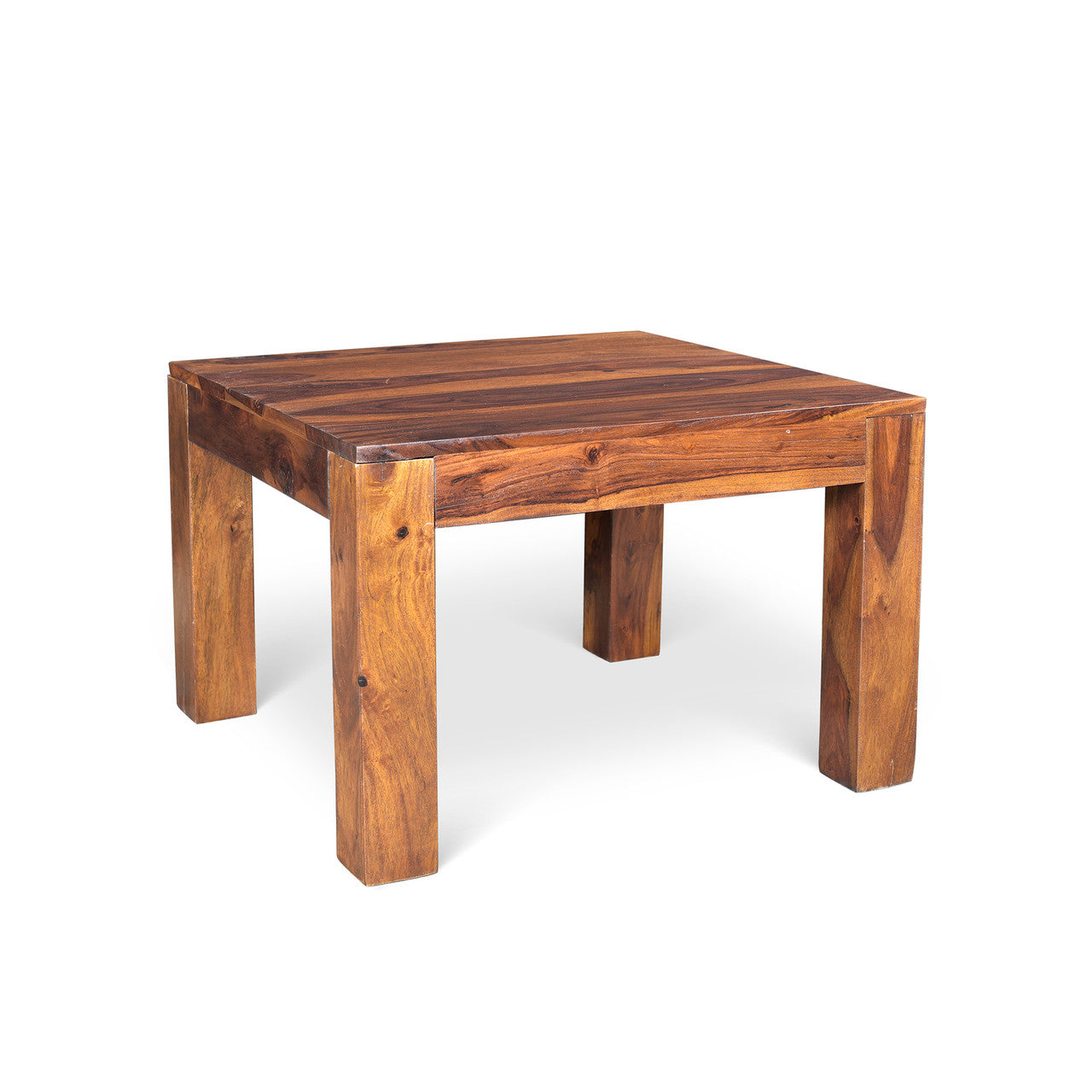 Solid Sheesham Wood Cube Small Coffee Table