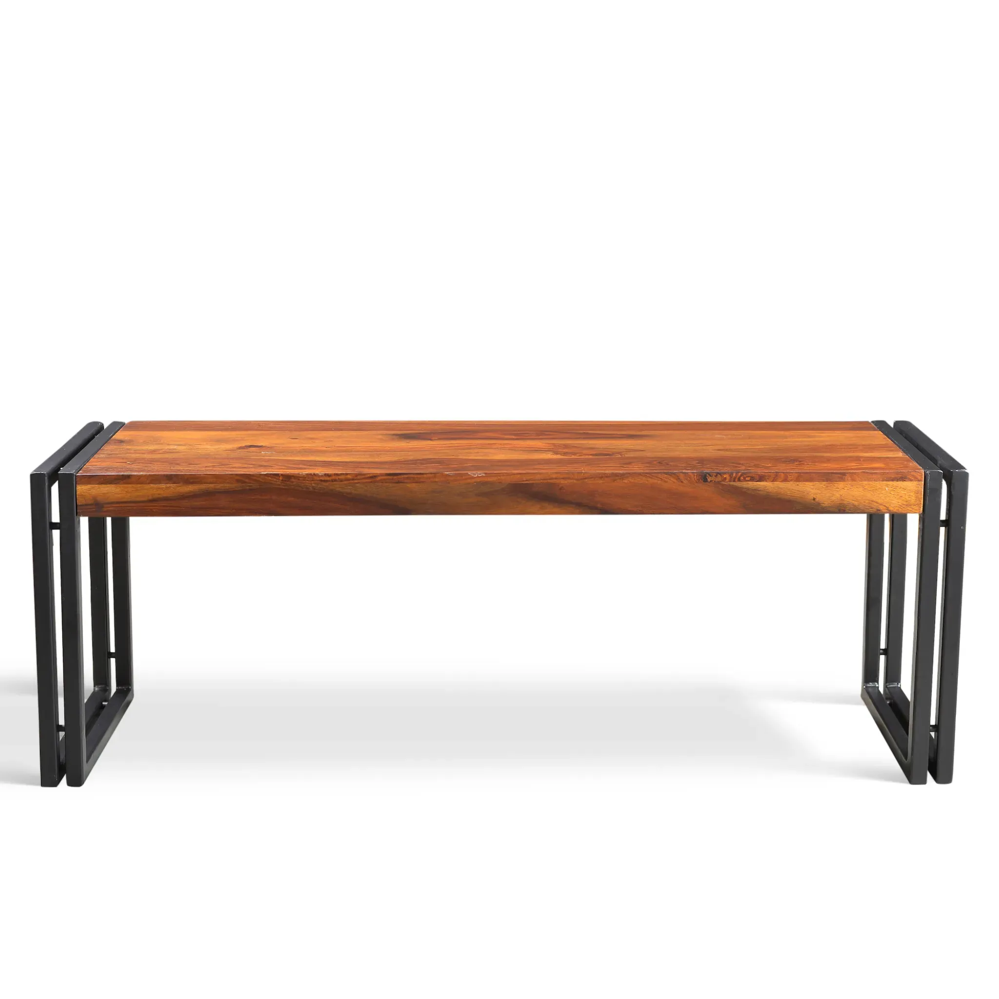 Solid Sheesham Bench with Metal legs